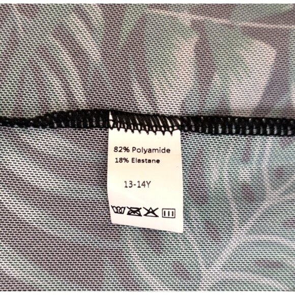 Tropical Palm Leaf Print Sheer Swim Cover-Up Tunic For Girls 13-14Y (1383) - Picture 4 of 5